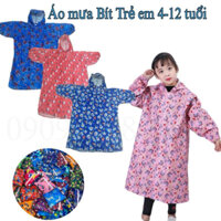 Áo mưa bít trẻ em vải dù từ 4-12 tuổi, giao màu ngẫu nhiên