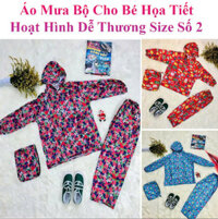 Áo Mưa Bộ Cho Bé Họa Tiết Hoạt Hình Dễ Thương Size Số 2 ( 4 - 6 Tuổi )