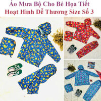 Áo Mưa Bộ Cho Bé Họa Tiết Hoạt Hình Dễ Thương Size Số 3 ( 7-9 Tuổi )
