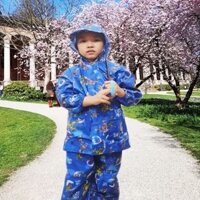 Áo mưa bộ cho bé từ 3 - 5 tuổi ,vải dù cao cấp ,siêu bền chống thấm kèm túi đựng giao màu ngẫu nhiên