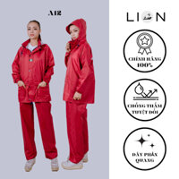ÁO MƯA BỘ LION CAO CẤP - 1 LỚP VẢI VẨY CÁ PHẢN QUANG - A12