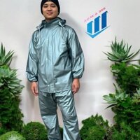 áo mưa bộ nhũ có khóa kéo cúc cài không thấm nước