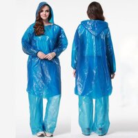 Áo mưa bộ nilon loại dày dai bền GỒM 1 ÁO 1 QUẦN - Xanh