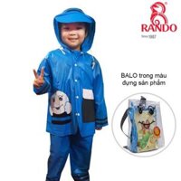 Áo Mưa Bộ Ong Mật Cho Trẻ Em, RANDO Chính Hãng, Nhựa Cao Cấp An Toàn Sức Khỏe, Quần Áo Đi Mưa Bé Trai, Bé Gái - Bộ Ong Mật,Số 2-Xanh Dương