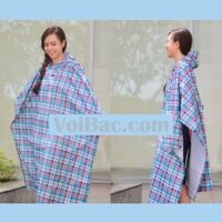 Áo Mưa Caro Cánh Dơi Phối Màu Hiện Đại - QAM0025