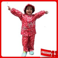 Áo mưa cho bé  🔖SALE  🔖  Áo mưa bộ trẻ em, được thiết kế như bộ quần áo thông thường, tích thước gọn nhẹ 7824