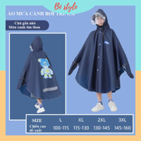 Áo mưa cho bé trai bé gái trẻ em cánh dơi cute đi xe đạp chất liệu EVA không thấm nước có kính che mặt và khoá kéo AM03