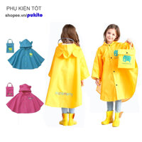 Áo Mưa Cho Bé Từ 3-12 Tuổi Chất LIệu Nhựa Cao Cấp Không Mùi Baby Raincoat ( Kiểu Dáng Dễ Thương Tặng Kèm Túi Đựng )