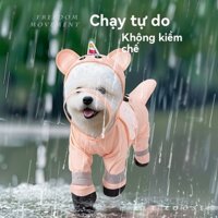 Áo Mưa Cho Chó Bốn Chân Bao Gồm Tất Cả Lực Kéo Chống Thấm Nước Cho Chó Đi Bộ Dụng Cụ Tiện Dụng Hình Kỳ Lân Quần Áo Thú Cưng Bichon Ded