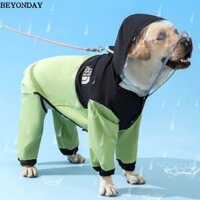 Áo mưa cho chó lớn BEYONDAY, Áo mưa thú cưng thời trang mặt thú cưng, có mũ trùm đầu trong suốt Áo khoác ngoài trời chống thấm nước Áo khoác áo mưa Phụ kiện thú cưng