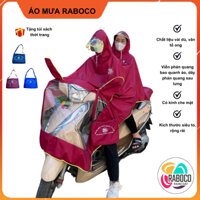 Áo mưa choàng phản quang 1,2 đầu,áo mưa đôi tai thỏ raboco,siêu to, vải dù vân tổ ong, bền, chống thấm, có kính che mặto