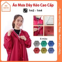 Áo Mưa Dây Kéo Khóa 1m2 1m4 Vải Tổ Ong Cao Cấp Hàng Loại 1 - Nhiều Màu Tùy Chọn