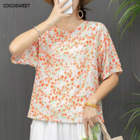 Áo mùa hè COCO Áo mềm Áo thun nữ in hoa cổ điển Áo thun nữ sành điệu thoải mái mùa hè hàng đầu để mặc hàng ngày Đông Nam Á Người mua yêu thích