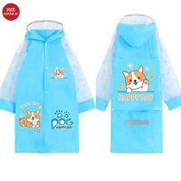 Áo mưa hoạt hình trẻ em chống mưa bão với nút chụp dải phản quang ba chiều ba chiều poncho