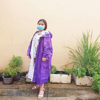 Áo Mưa Khoá Kéo, Áo Mưa Măng Tô Vải Dù Cao Cấp, Hàng Việt Nam, Khổ To Rộng, Chống Thấm Hiệu Quả, Phù Hợp Nam Và Nữ, Có Túi Đựng, Có Lựa Chọn Màu Sắc - TÍM