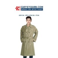 Áo mưa măng tô màu vàng oliu Công ty 26- áo mưa chất liệu bền chóng nước chống rét 3 size bộ 3 món