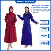 Áo mưa măng tô nữ Sơn Thủy - áo mangto thời trang cao cấp đi mưa K19