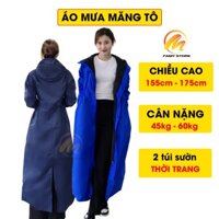 Áo Mưa Măng Tô Nữ thời trang 2 lớp vải dù tổ ong tráng nhựa PVC, Áo mưa nữ cao cấp - Funshop