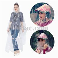 Áo Mưa Nhựa Vi Sinh Trong Suốt Có Khẩu Trang Che Mặt - QAM0042