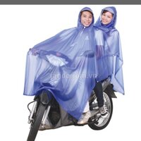 Áo mưa Poncho 2 nón trong màu không kiếng
