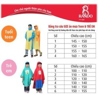 Áo Mưa RANDO Cánh Dơi Cho Bé Nhựa Không Thấm Nước Thời Trang Cao Cấp Chính Hãng 6 Tuổi BUOMTE - Áo Bướm Loại Cao Cấp - Số 5-Ngẫu Nhiên