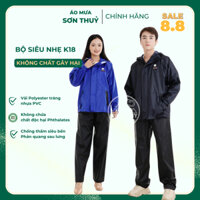 ÁO MƯA SƠN THUỶ- Bộ áo mưa thời trang siêu nhẹ chống thấm siêu bền K18 chính hãng
