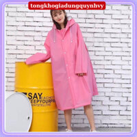 áo mưa thời trang EVA, Áo mưa nam nữ, áo mưa trong suốt khoá kéo kèm khuy bấm cao cấp