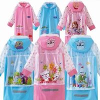 Áo mưa trẻ em cao cấp, Áo mưa cho bé hoạt hình disney ngộ nghĩnh siêu kute Không kèm ủng - Hồng or Tím,Size 120-130