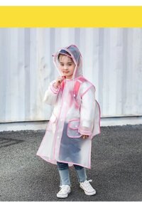 Áo mưa trẻ em cao cấp, từ 3 tuổi trở lên, có vị trí để cặp - Size L