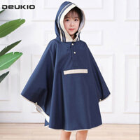 Áo mưa trẻ em DEUKIO Túi đi học nam nữ phong cách Cape phiên bản Hàn Quốc cao cấp poncho trẻ em dành cho học sinh tiểu học Áo mưa cho xe điện