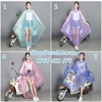 Áo mưa trong suốt chấm bi 1 đầu