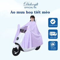 Áo Mưa Trong Suốt DIDOOGLT Họa Tiết Mèo- Áo mưa 1 người cánh dơi Chất Liệu PVC Dày Dặn Cao Cấp