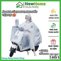 Áo Mưa Trong Suốt Tiện Lợi Cho Mẹ Và Bé, Áo Mưa Cánh Dơi Họa Tiết Bông Tuyết Siêu Đẹp