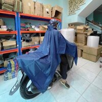 Áo Mưa Vải Dù Da Ca 2 Đầu, 1 Đầu Siêu To Cỡ Đại, Áo Mưa Có Kính Đèn Xe Đi Xe Máy Tiện Lợi
