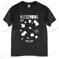 Áo nam cổ chữ O bán chạy ASTEROIDS ngộ nghĩnh ASTEROIDS parody ATARI RETRO áo thun đen nam cotton áo thun cỡ lớn