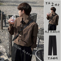 áo nam đẹp+quần tây nam，quần âu nam+áo phông nam mát，,style hàn quốc，đồ bộ nam，áo đôi nam nữ，Áo Sơ Mi Màu Cà Phê Dáng Rộng Và Quần Dài Phong Cách Hàn Quốc Thời Trang Cho Nữ，quần đen，quần baggy nam，quần tây nam，quần âu nam，áo boy phố，đen，trắng，xám，kaki，