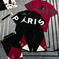 Áo Nam Jor Đan In Chữ Paris Siêu Đẹp - Bộ Quần Áo Cộc Nam Jor Đan Chất Liệu Coton Poly Cao Cấp Mới Nhất Hè 2025