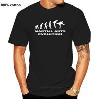 Áo nam TAEKWONDO KARATE MARTIAL ARTS EVOLUTION T SHIRTO-cổ Áo thun cotton Tee