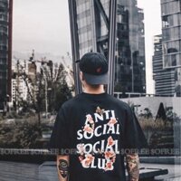 Áo nam tay ngắn in chữ Anti Social Club cá tính thời trang