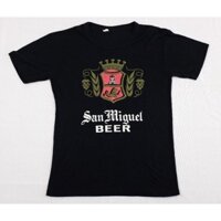 Áo nam Vtg 19 San Miguel Bia Áo thun vừa filipino nhạt lager nhà máy bia Áo nam cổ tròn cotton tay ngắn top tee