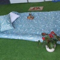 Áo nệm, bọc nệm topper 2 mặt có khóa kéo, kích thước 1mx2m, 1m4x2m, 1m6x2m, 1m8x2m, Dung cho nêm day 3-9cm - Xanh Lá,1mx2m