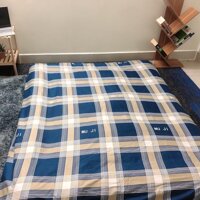 Áo nệm, bọc nệm topper 2 mặt có khóa kéo, kích thước 1mx2m, 1m4x2m, 1m6x2m, 1m8x2m, Dung cho nêm day 3-9cm - Caro MUJ,1mx2m