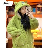 ÁO NGỦ CHOÀNG LÔNG GẤU HỒNG