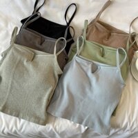 Áo ngực camisole màu sắc đơn giản mới cho phụ nữ, mong muốn thuần khiết sexy cổ V nhỏ thoải mái thoáng khí mặc trong mặc ngoài lưng đẹp