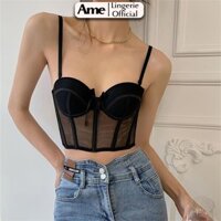 Áo ngực Corset xiết eo tôn dáng, Bra Corset cúp ngang nâng đẩy Ame