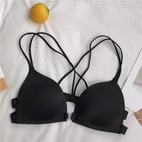 Áo Ngực Đúc Bàn Tay Cổ Chữ V Xẻ Sâu Có Nút Cài Trước Quyến Rũ Cho Nữ - ĐEN