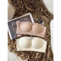 Áo ngực không dây chống tụt quây ngang nâng ngực, Áo lót không gọng nâng ngực cup ngang tạo khe chất su đúc hàng Cao Cấp - Da - 3680