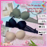 Áo ngực mút dày nâng ngực , áo lót quả trơn phối dây ren sexy siêu độn 5cm tạo khe ngực hoàn hảo