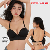 Áo ngực nữ hở lưng LUXE LINGERIE  đệm 5cm nâng ngực, mềm mại, không viền, tuỳ chỉnh 3 kiểu dây AB051