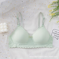 Áo ngực nữ học sinh không gọng mút mỏng chất cotton tăm trơn mềm mại A21  - Xanh - 38